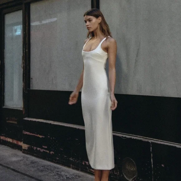 ★ZARA★ FITTED PLAIN KNIT MIDI DRESS Zara | Dresses | Zara Nwt White Fitted Midi Dress | Poshmark